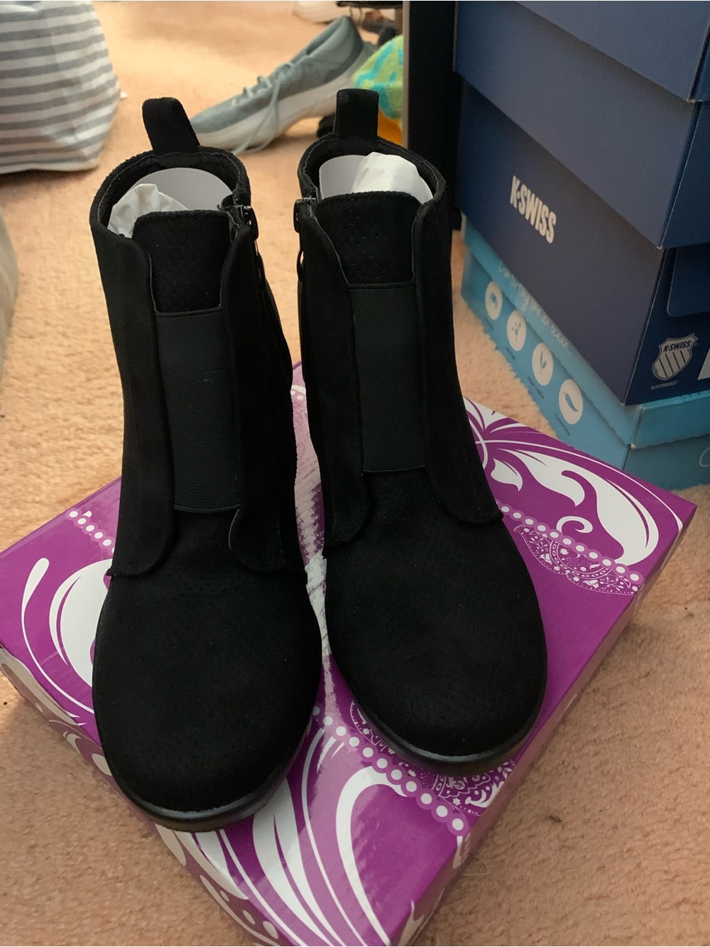 Forever 21 Black Suede-Look Chelsea Ankle Boots